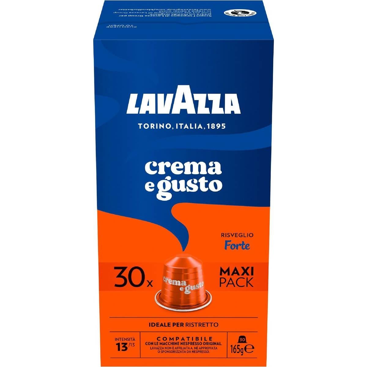 Lavazza Crema E Gusto Forte Coffee Pods Nespresso Compatible 30 pack