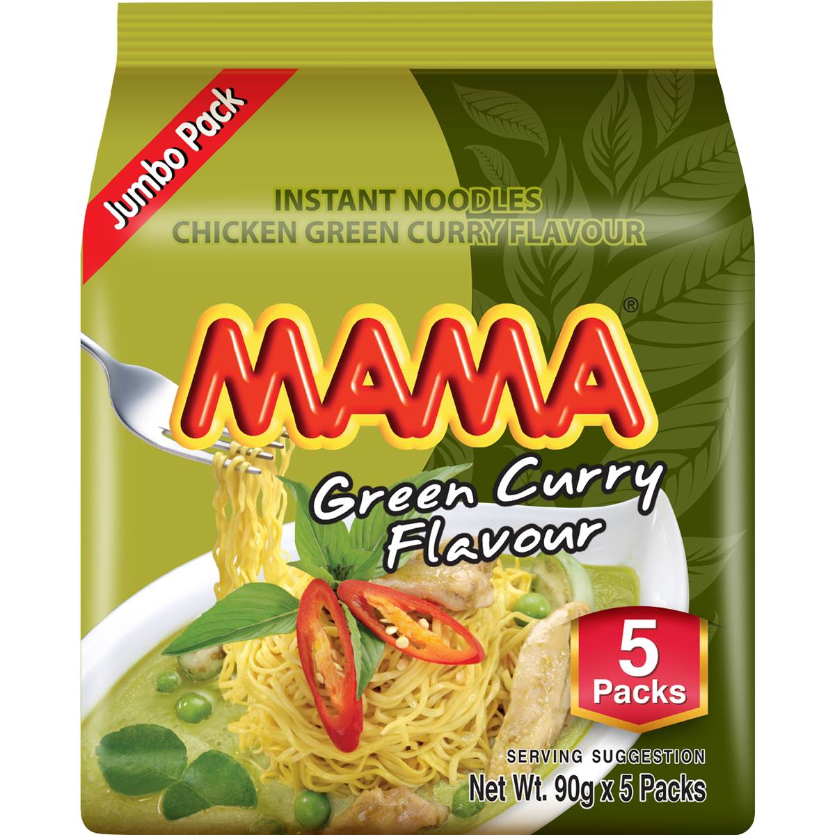 Mama Instant Noodles Chicken Green Curry 5 Pack