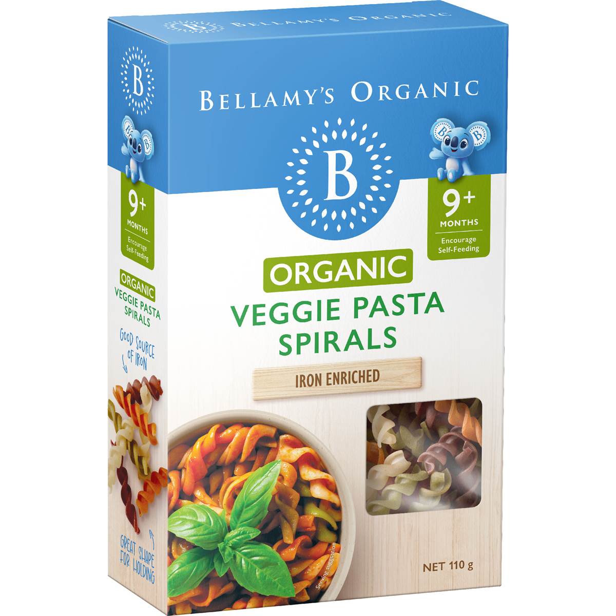 Bellamy's Organic Veggie Pasta Spirals 110g