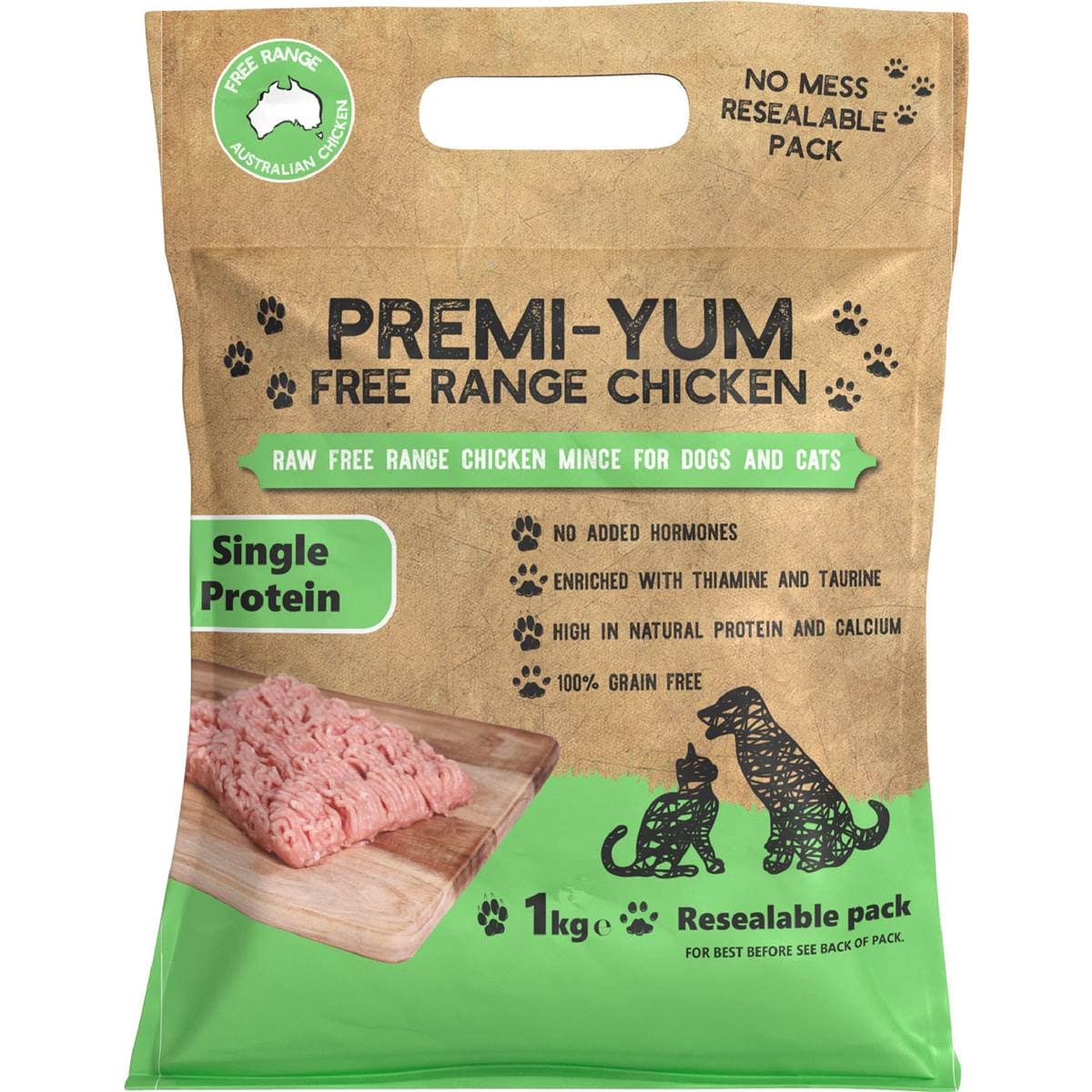 Premi-Yum Chilled Free Range Chicken Mince Pet Food 1kg