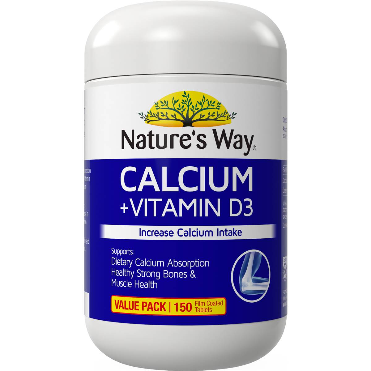 Nature's Way Calcium + Vitamin D3 Tablets 150 pack