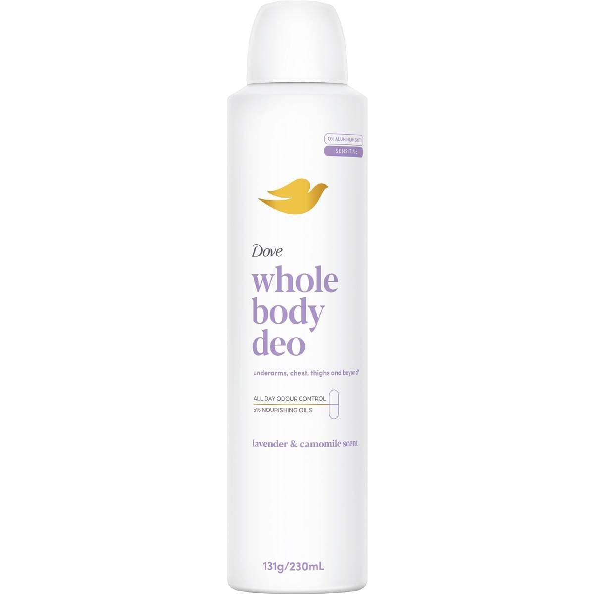 Dove Women Whole Body Deodorant Aerosol Lavender Camomile 230mL