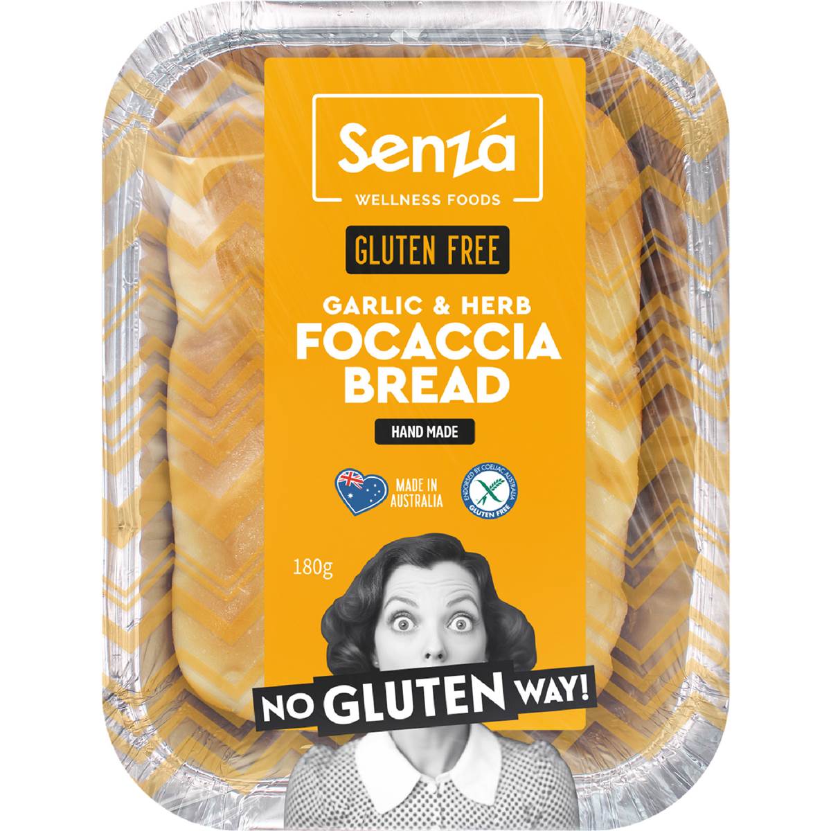Senza Garlic & Herb Focaccia Bread 180g
