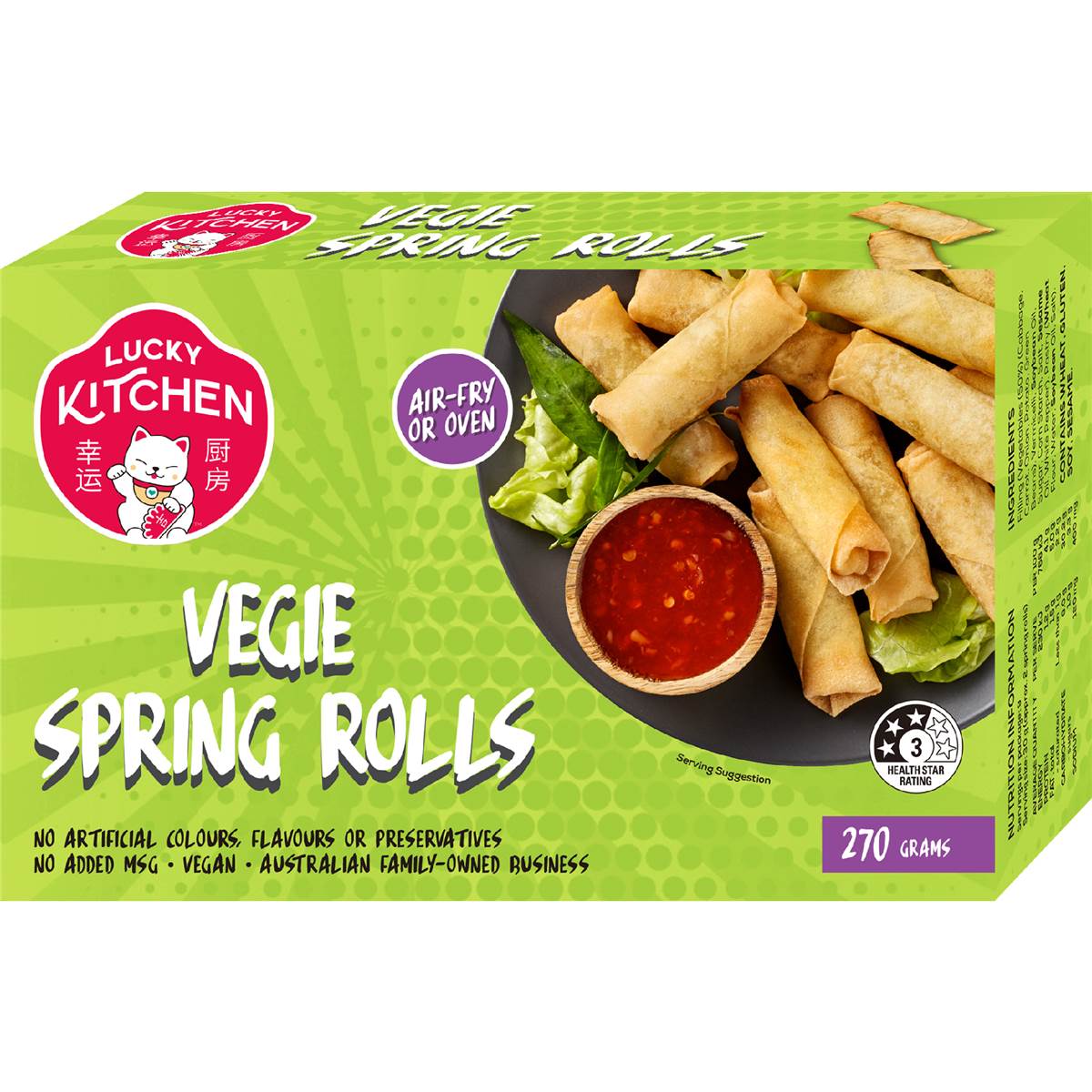 Lucky Kitchen Vegie Spring Rolls 270g