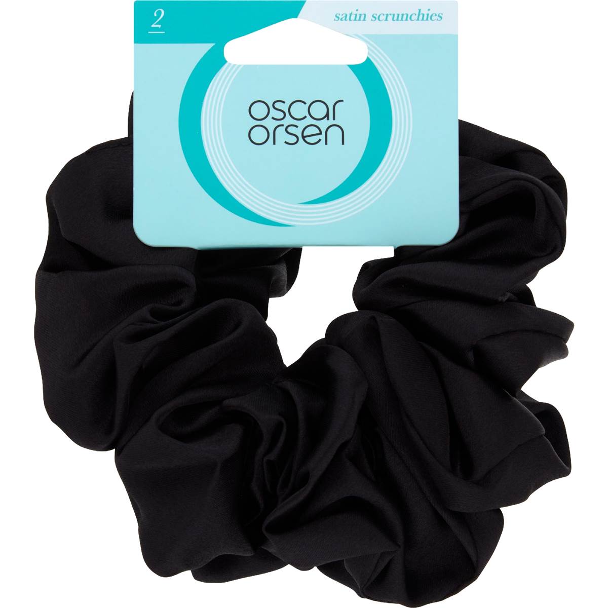 Oscar Orsen Satin Scrunchies Black 2 pack