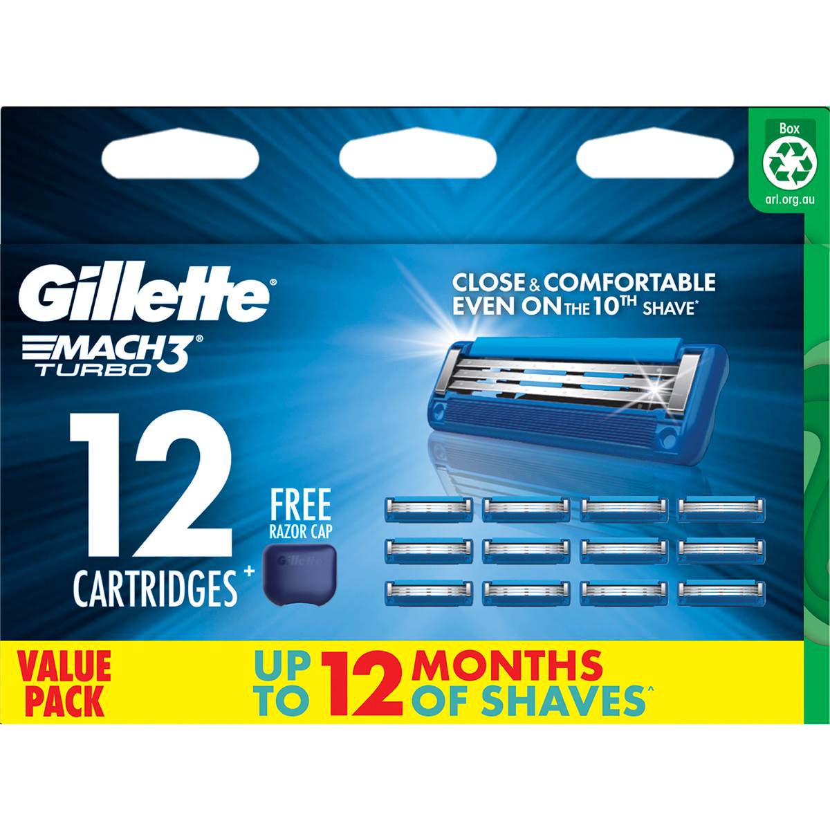 Gillette Mach 3 Blade Cartridges 12 pack