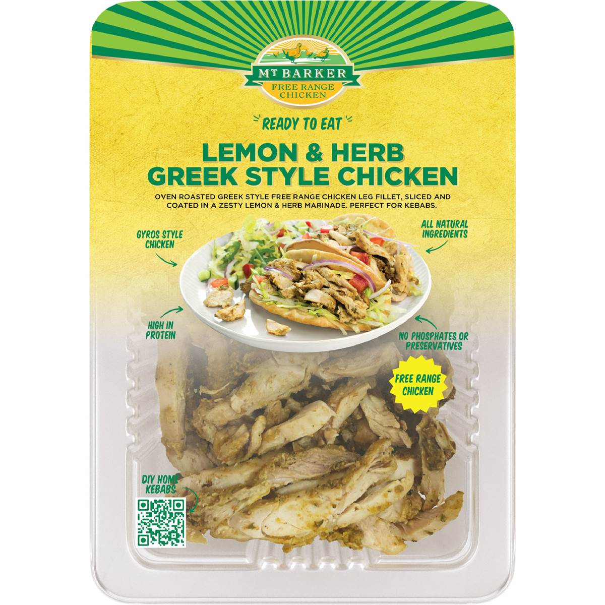Mt Barker Lemon & Herb Greek Style Sliced Chicken 220g