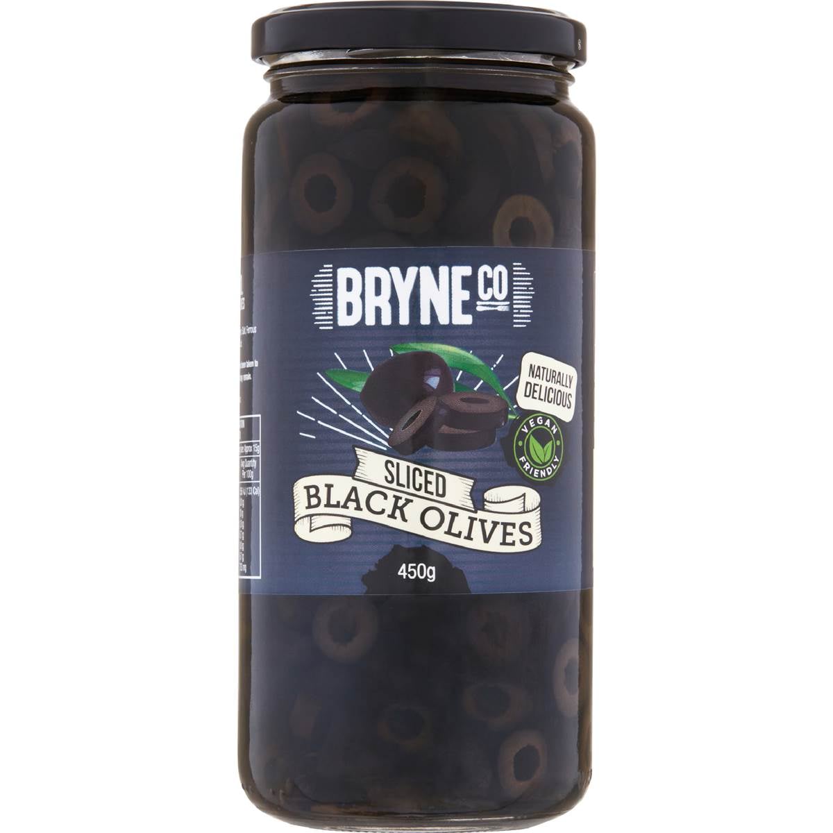 Bryne Co Sliced Black Olives 450g