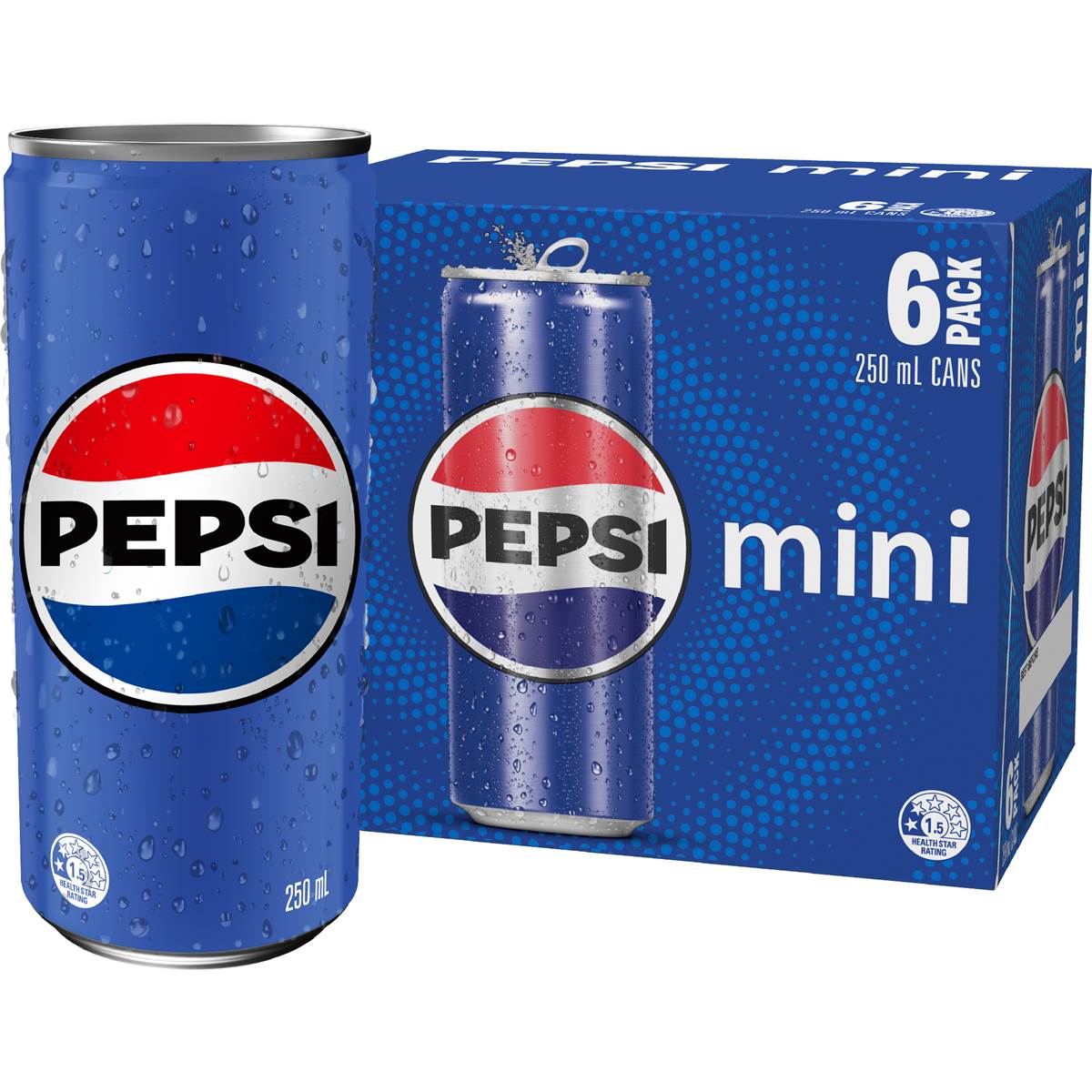 Pepsi Soft Drink Cans 250mL x 6 pack