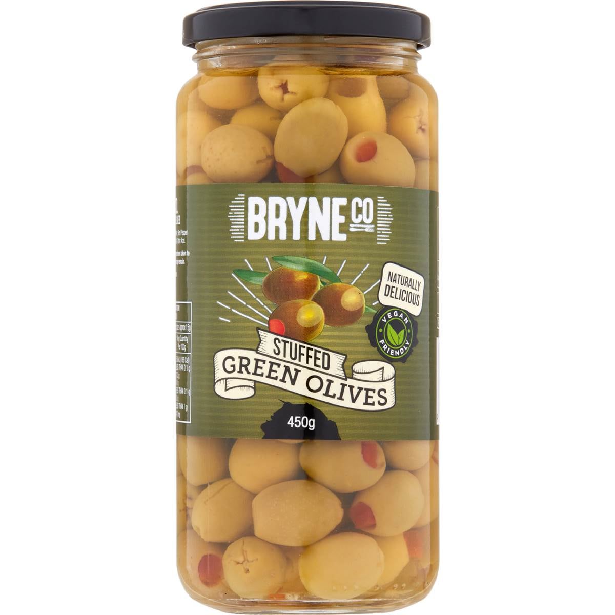 Bryne Co Stuffed Green Olives 450g