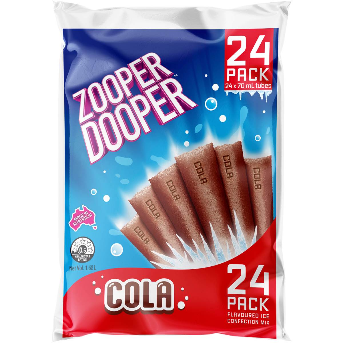 Zooper Dooper Cola Ice Blocks Mix 70mL x 24 pack