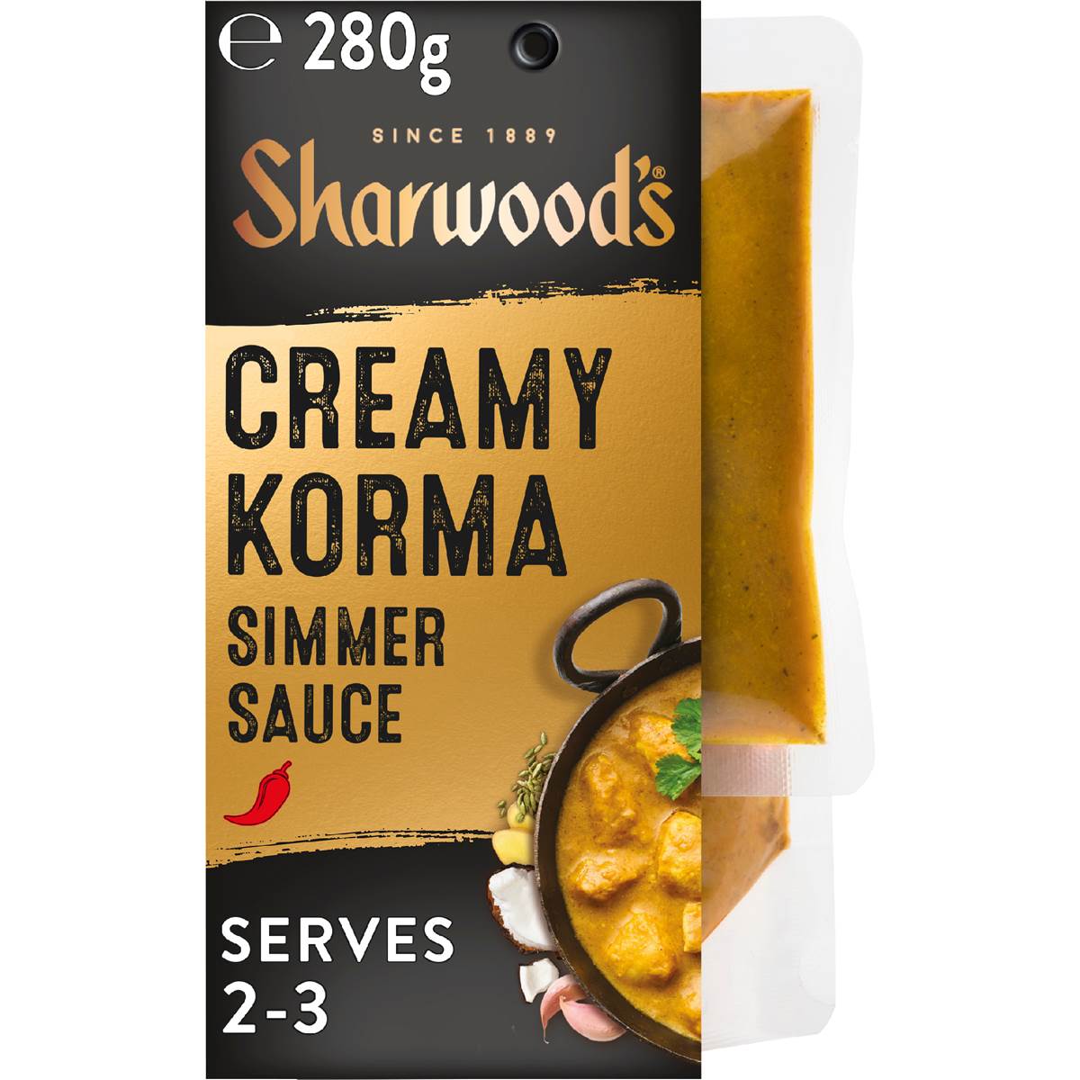 Sharwoods Premium Creamy Korma Simmer Sauce 280g