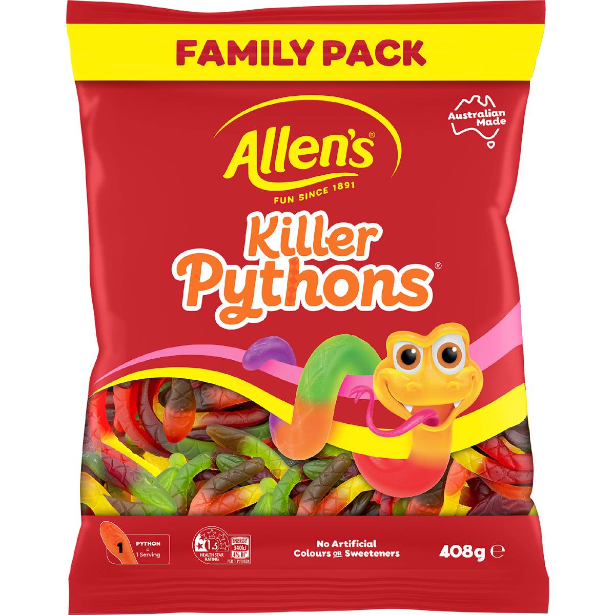 Allen's Killer Pythons Lollies 408g
