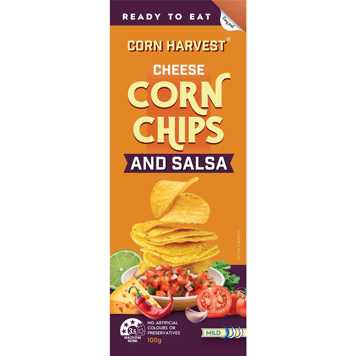 Corn Harvest Corn Chips & Salsa Cheese 100g