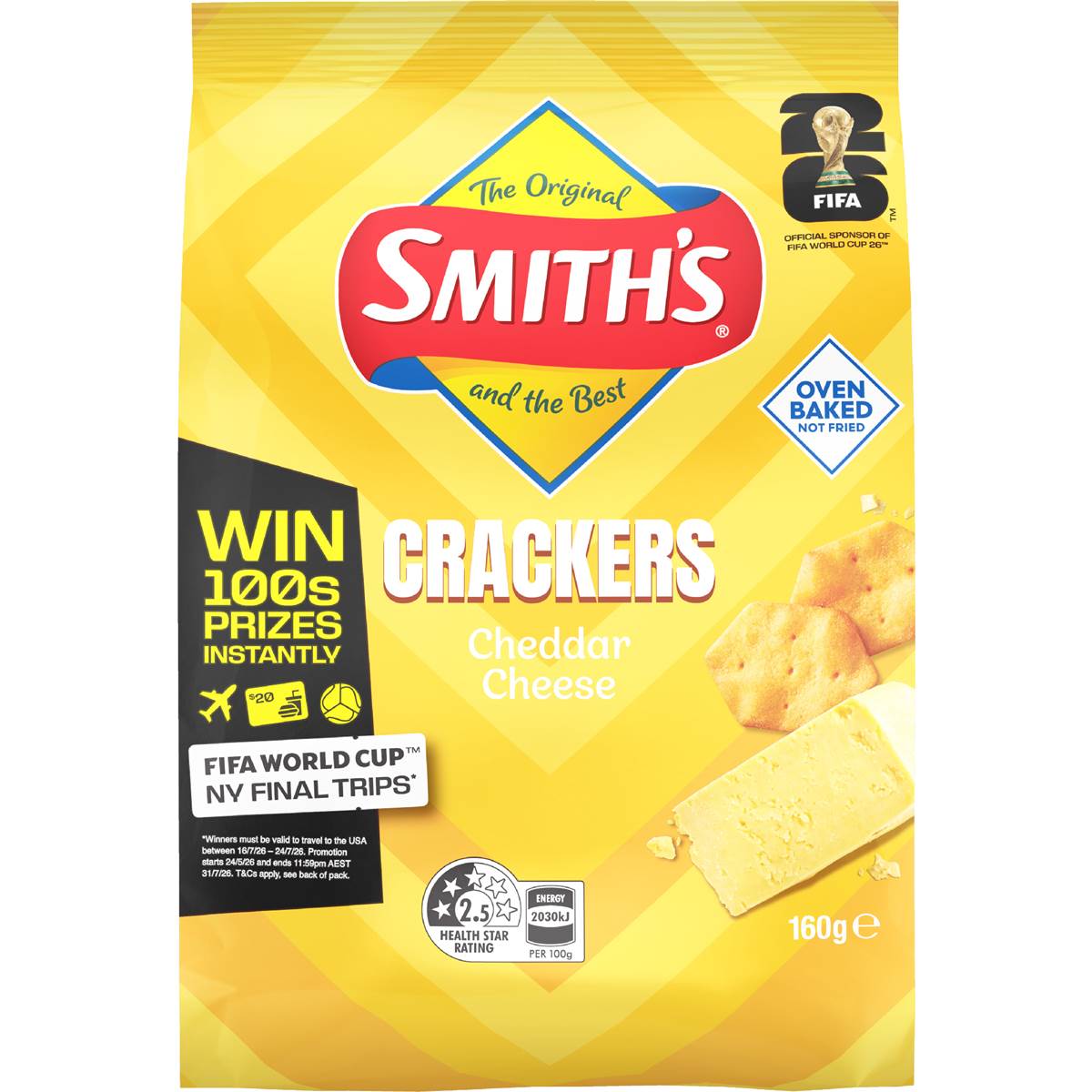 Smith's Crackers Cheddar Cheese Snack 160g