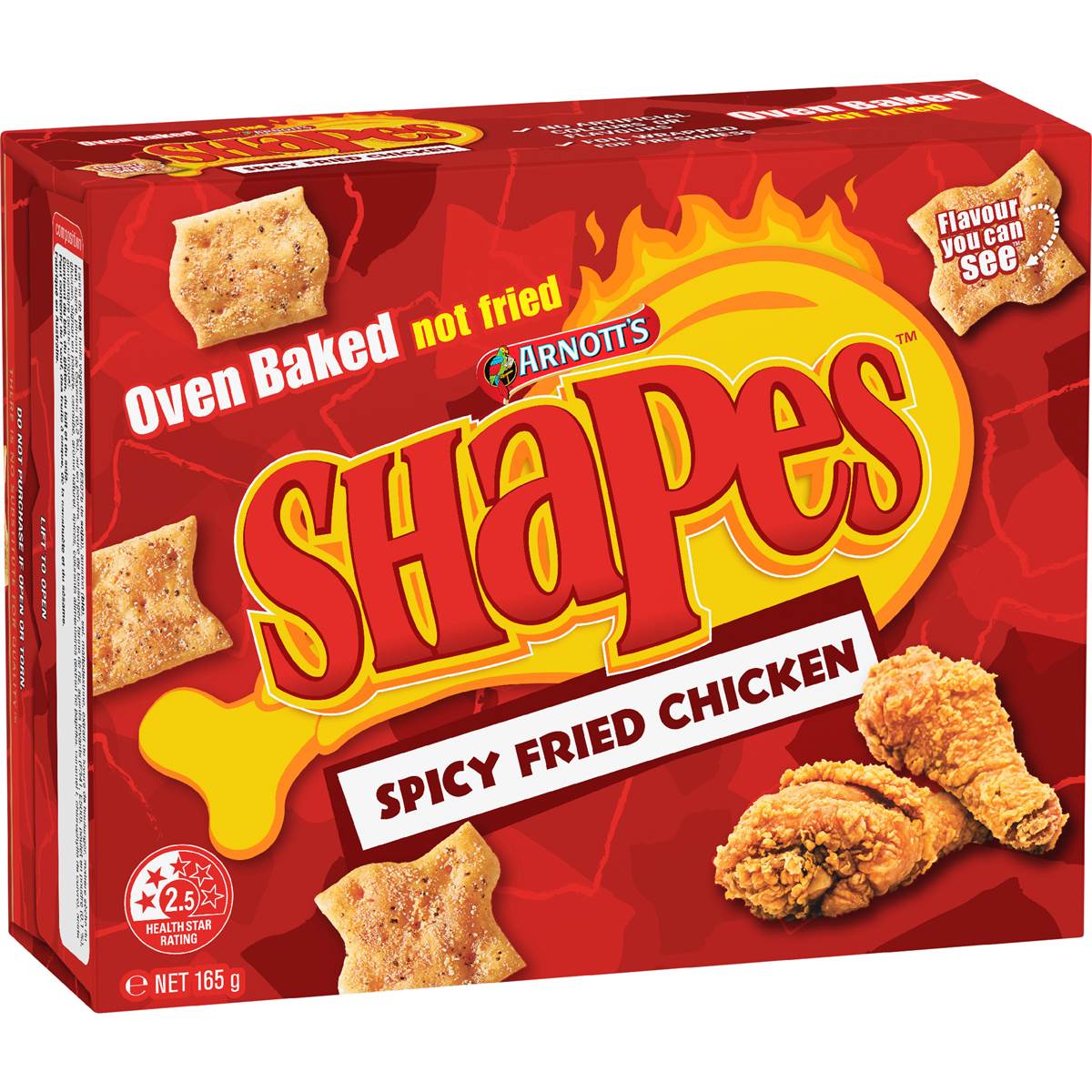 Arnott's Shapes Spicy Fried Chicken Cracker Biscuits 165g