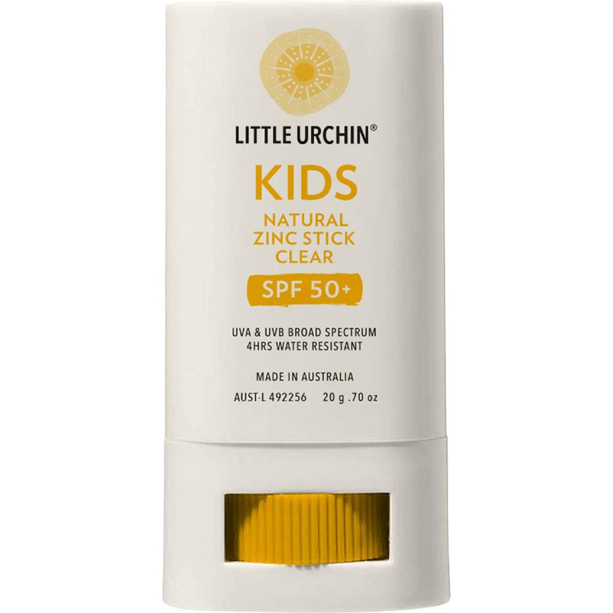 Little Urchin SPF50 Kids Natural Zinc Stick Clear 20g