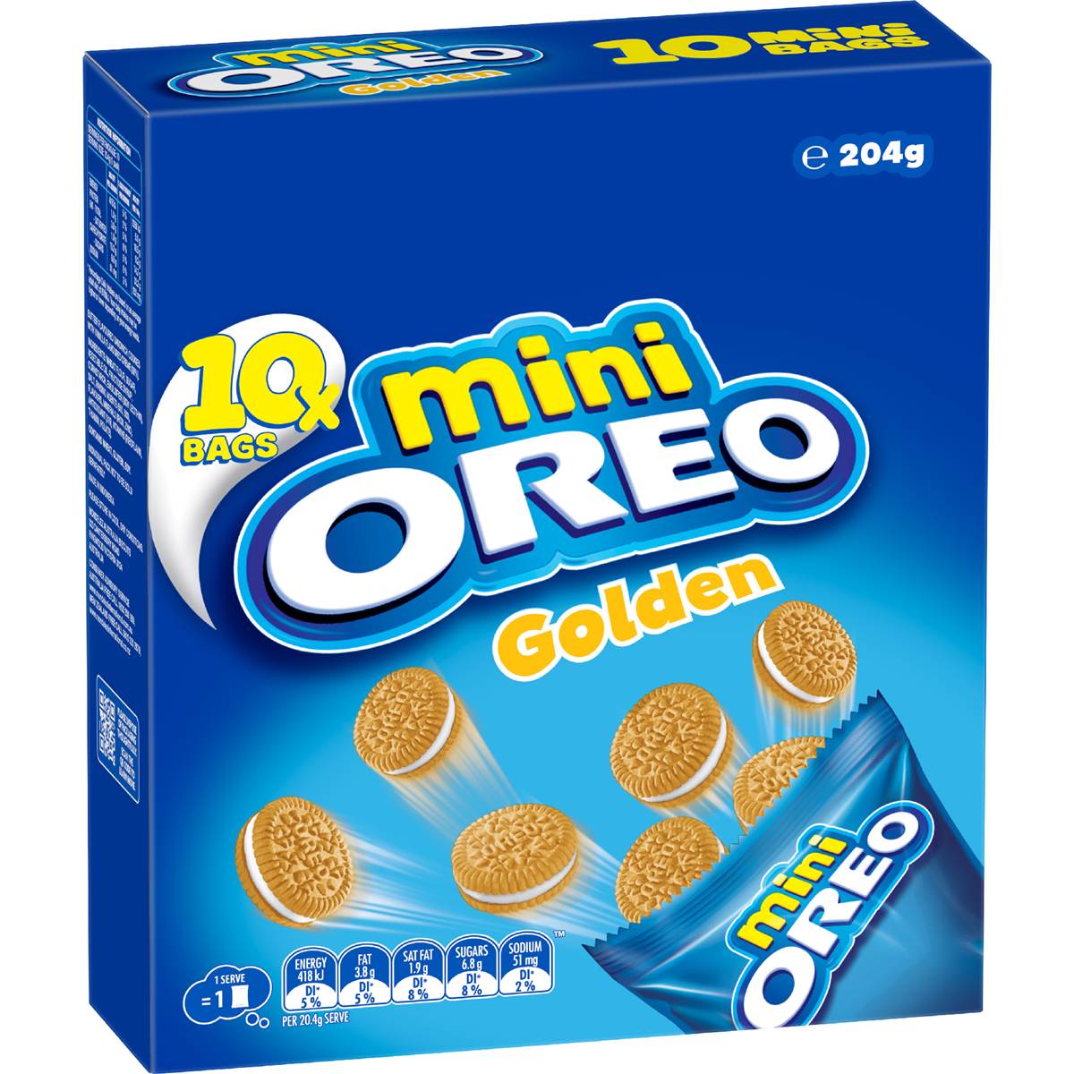 Oreo Mini Cookies Golden Bags 10 pack 204g