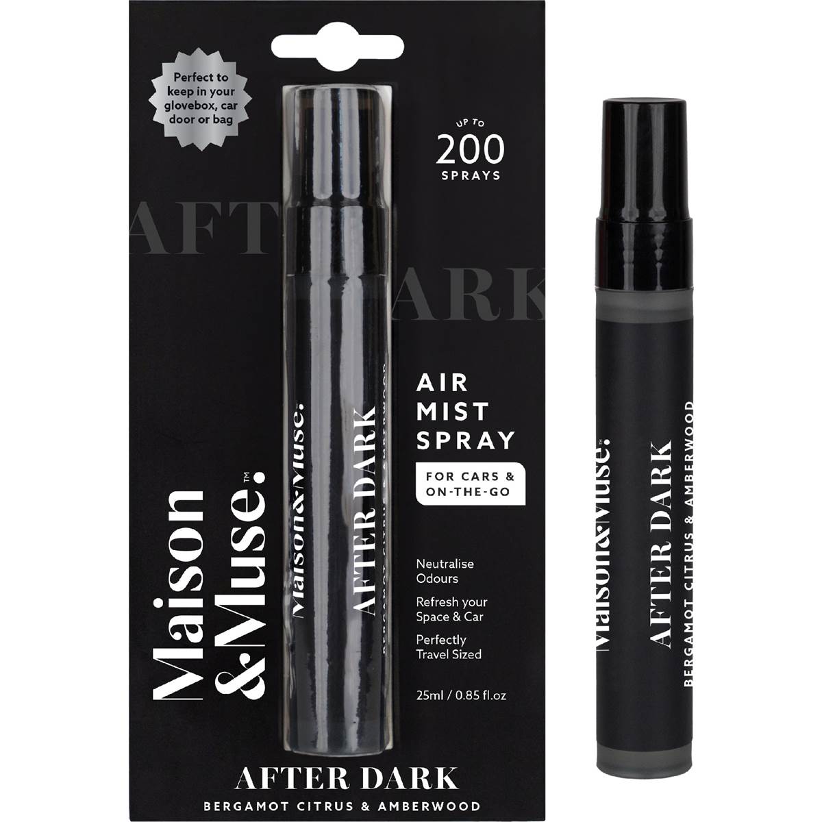 Maison & Muse Air Fragrance Mist Spray Bergamot Citrus & Amberwood 25mL