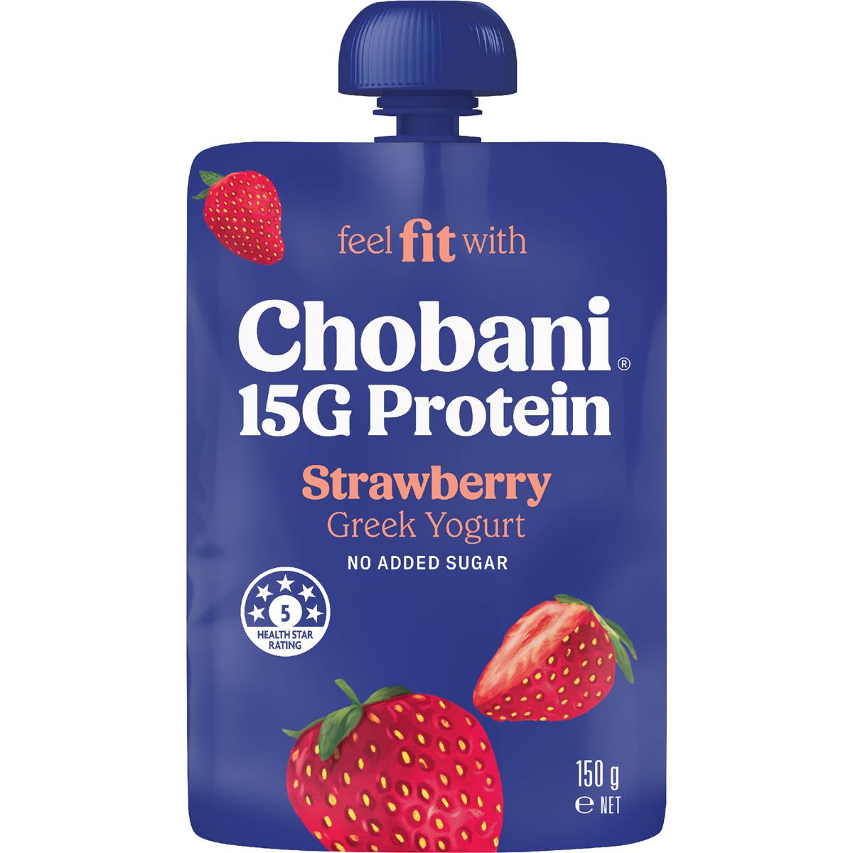 Chobani 15G Protein Greek Yogurt Strawberry Pouch 150g