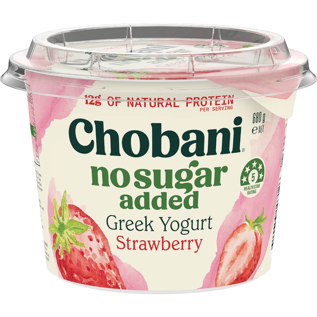 Chobani No Sugar Added Greek Yoghurt Strawberry 680g