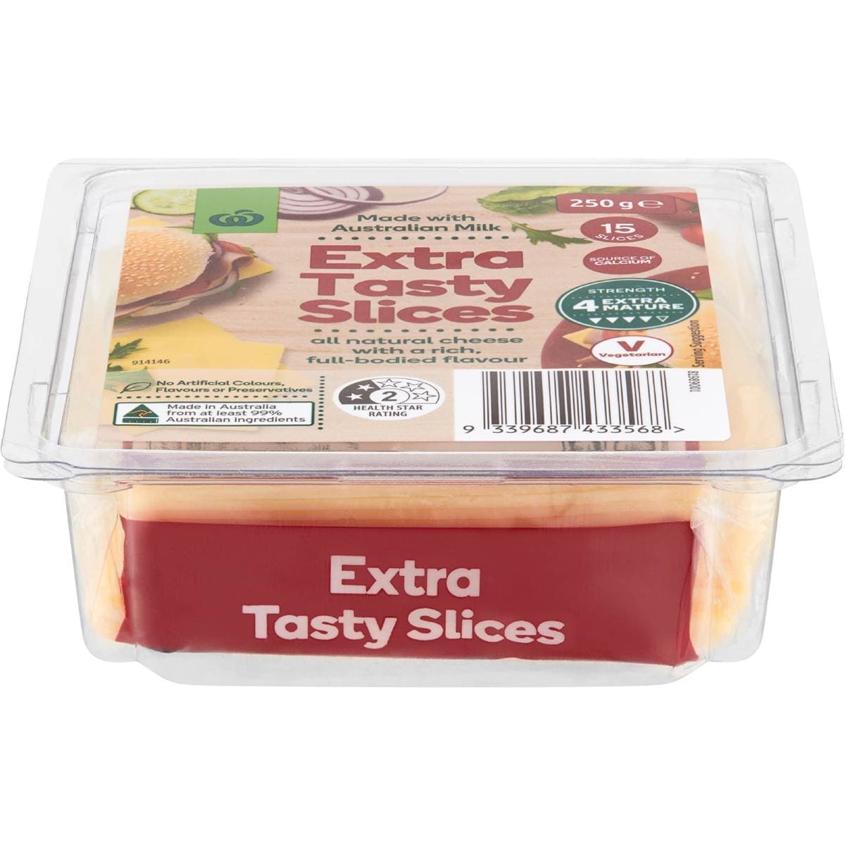 Woolworths Extra Tasty Cheese Slices 250g