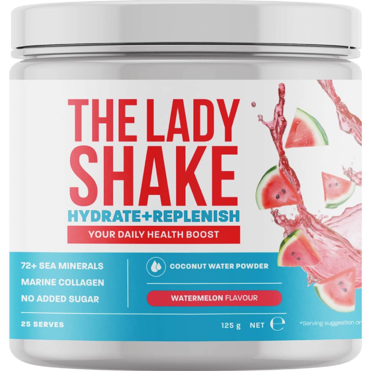 The Lady Shake Hydrate + Coconut Collagen Supplement Watermelon