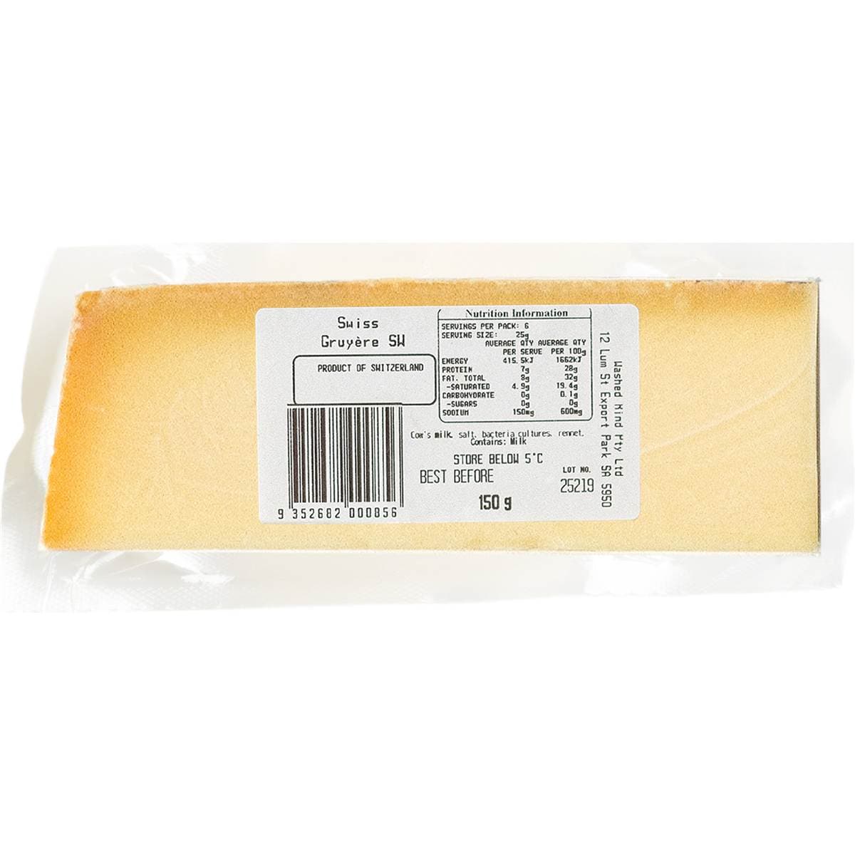 Gruyere Swiss Cheese 150g