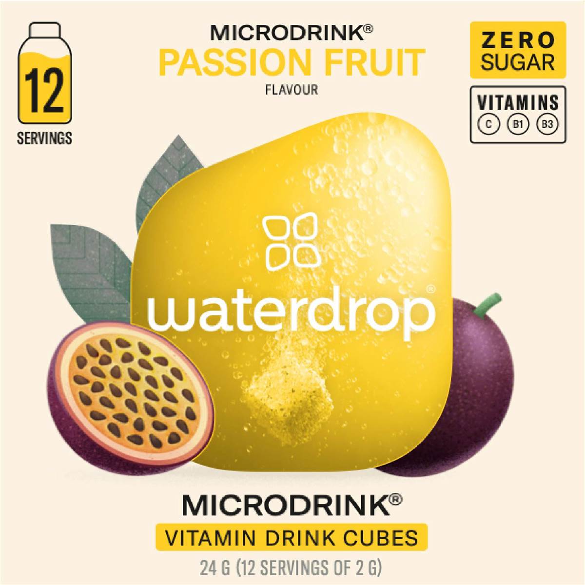 Waterdrop Vitamin Drink Cubes Passionfruit 2g x 12 pack