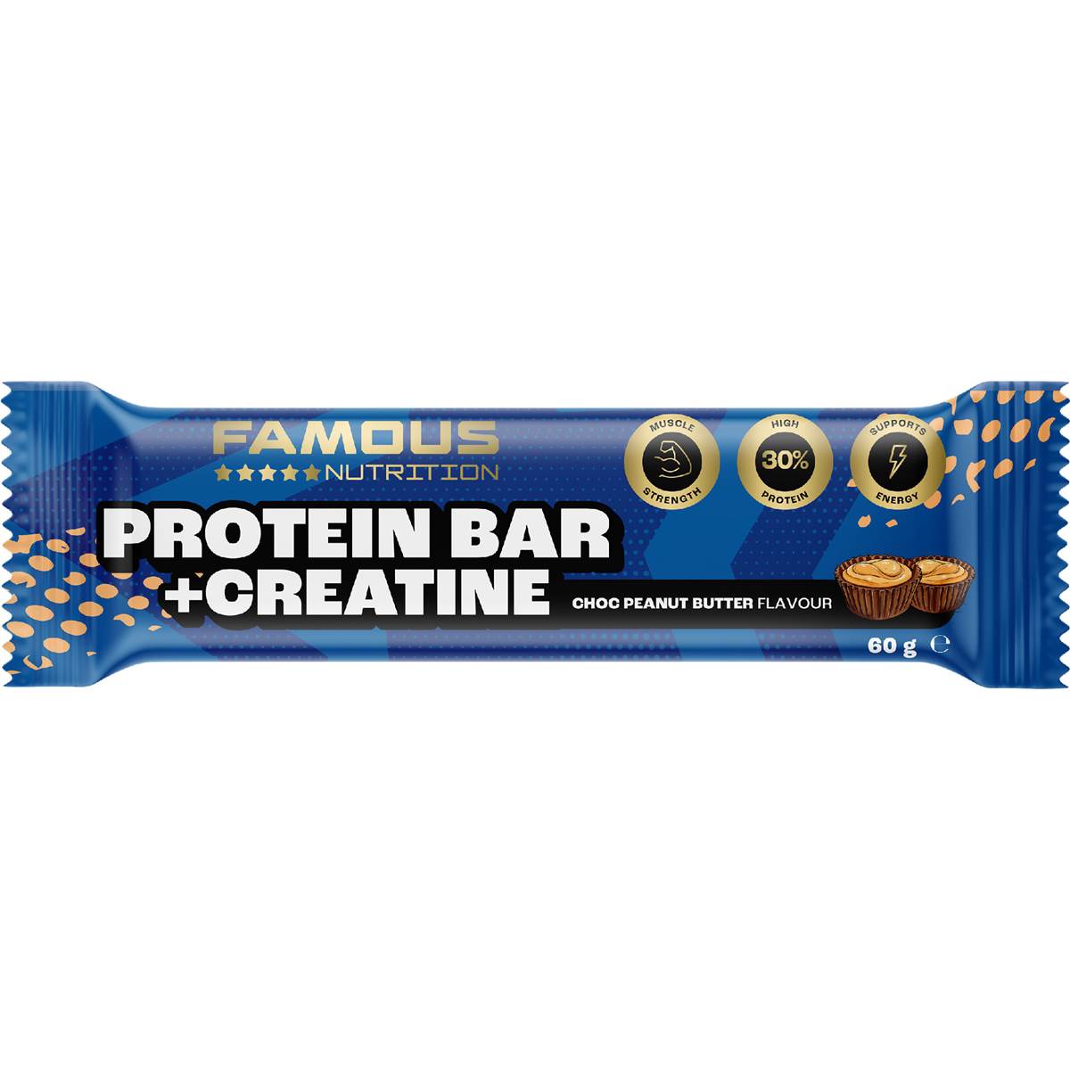Famous Nutrition Creatine + Protein Bar Choc Peanut Energy