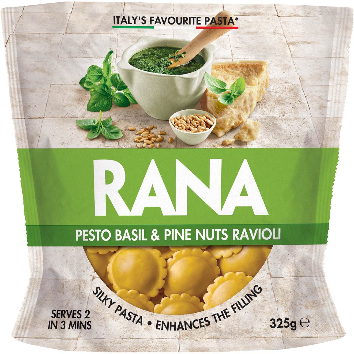 Rana Fresh Pesto Basil Pine Nuts Ravioli 325g