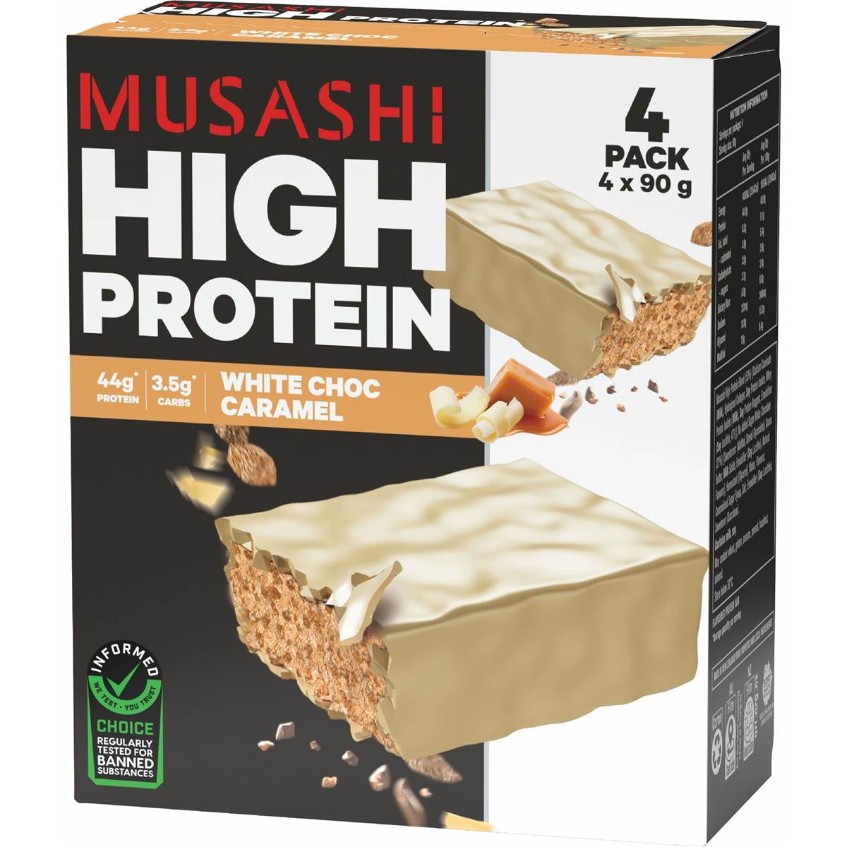 Musashi High Protein White Choc Bars
