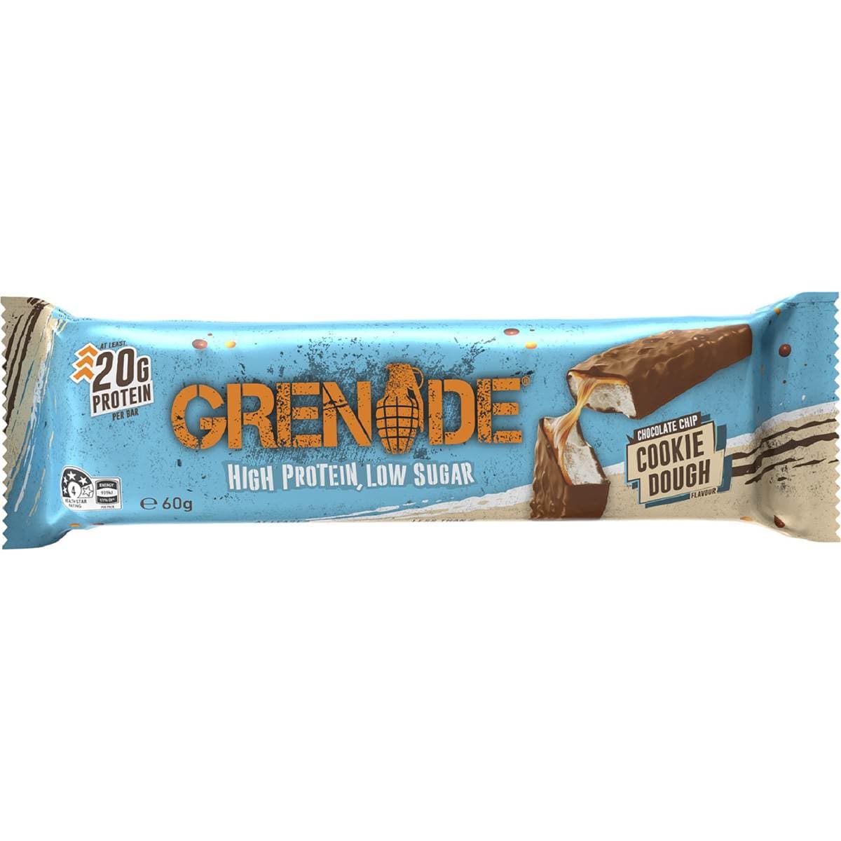 Grenade High Protein Low Sugar Bar Choc Chip Cookie Dough 60g