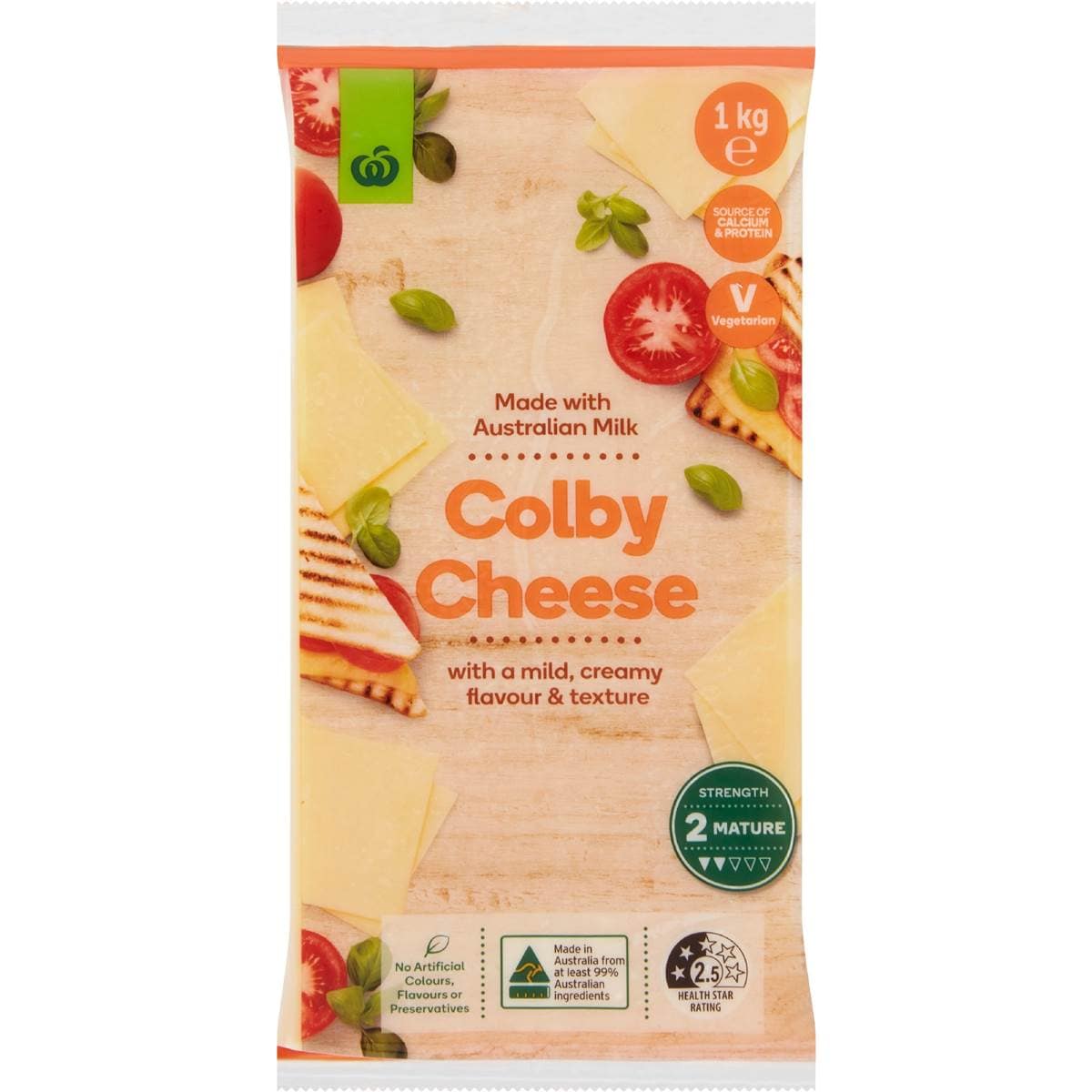 Woolworths Colby Cheese Block 1kg
