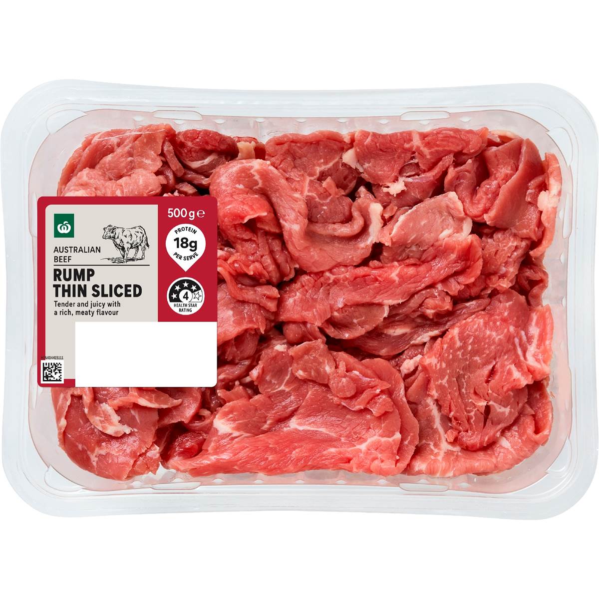 Woolworths Beef Rump Thin Sliced 500g