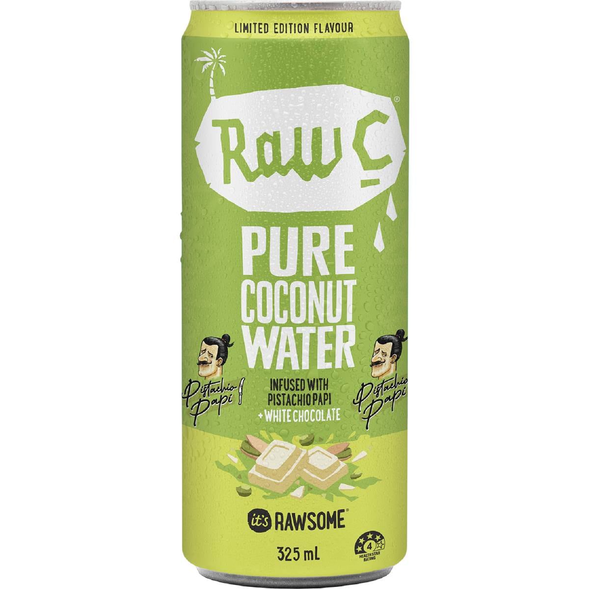 Raw C Pure Coconut Water White Chocolate & Pistachio Papi 325mL
