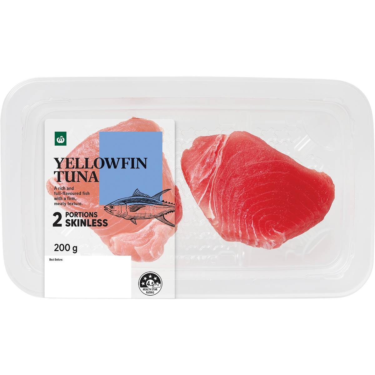 Woolworths Yellowfin Tuna Fillets 200g