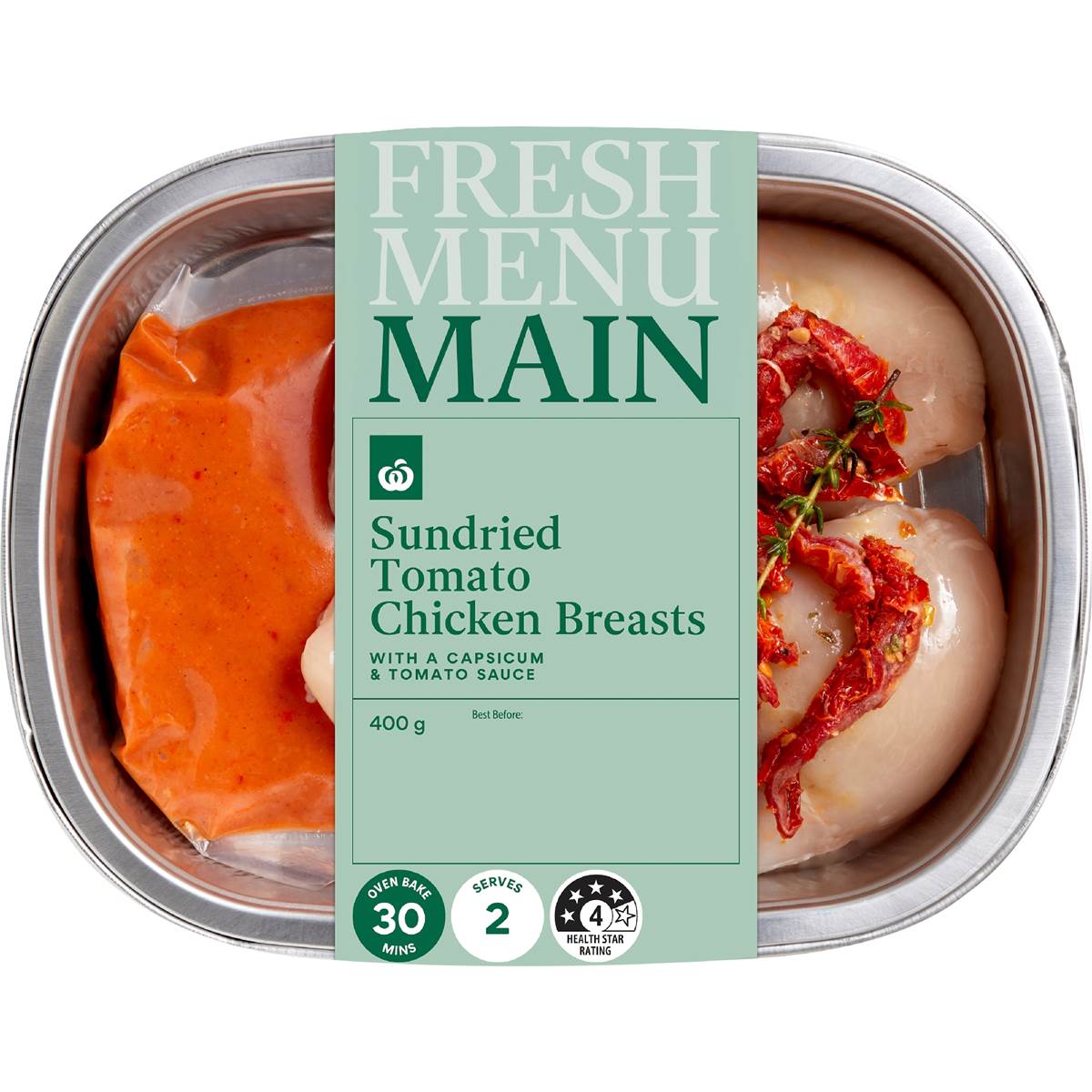 Woolworths Sundried Chicken Breast With Tomato Capsicum Sauce 400g