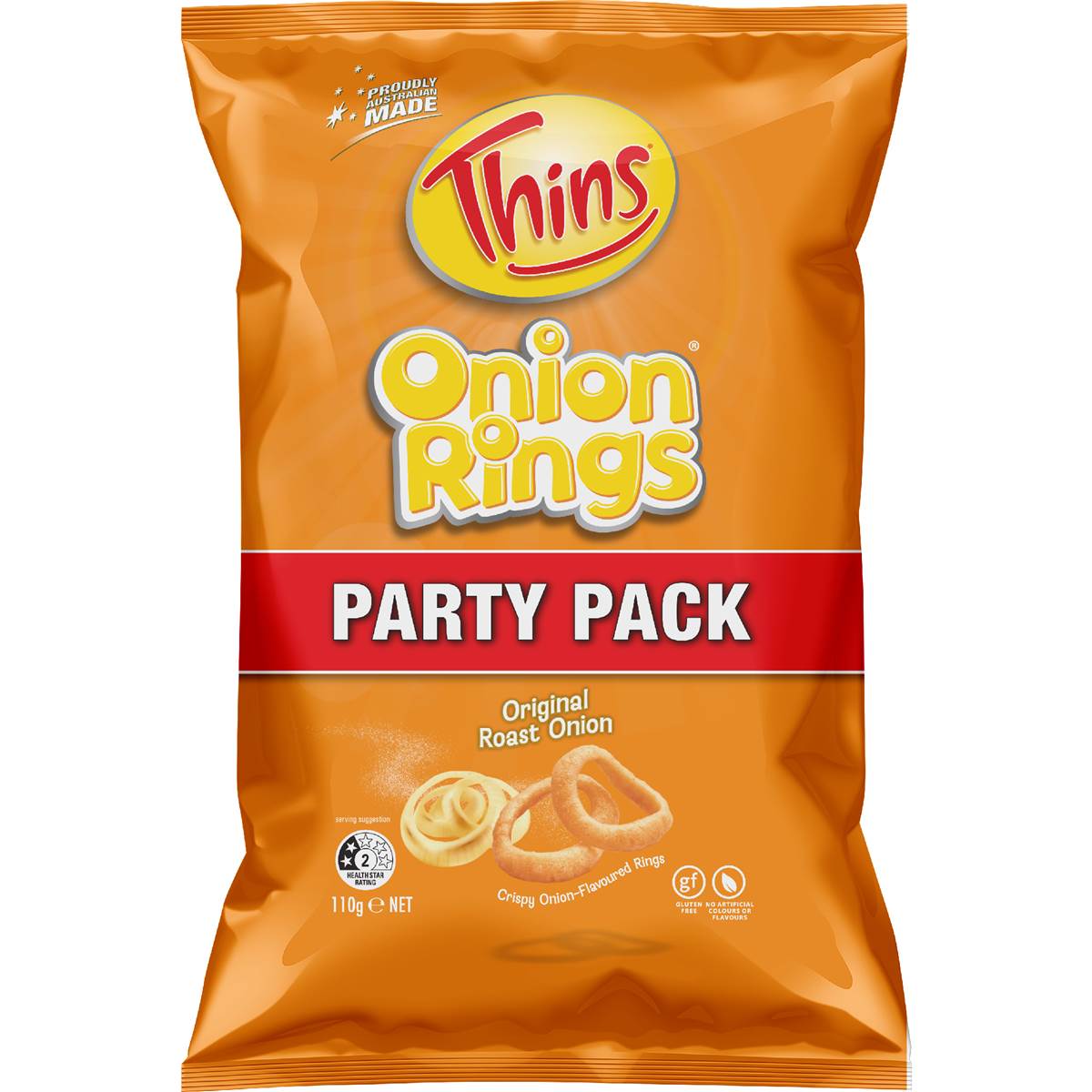 Thins Onion Rings Party Pack Original Roast 110g