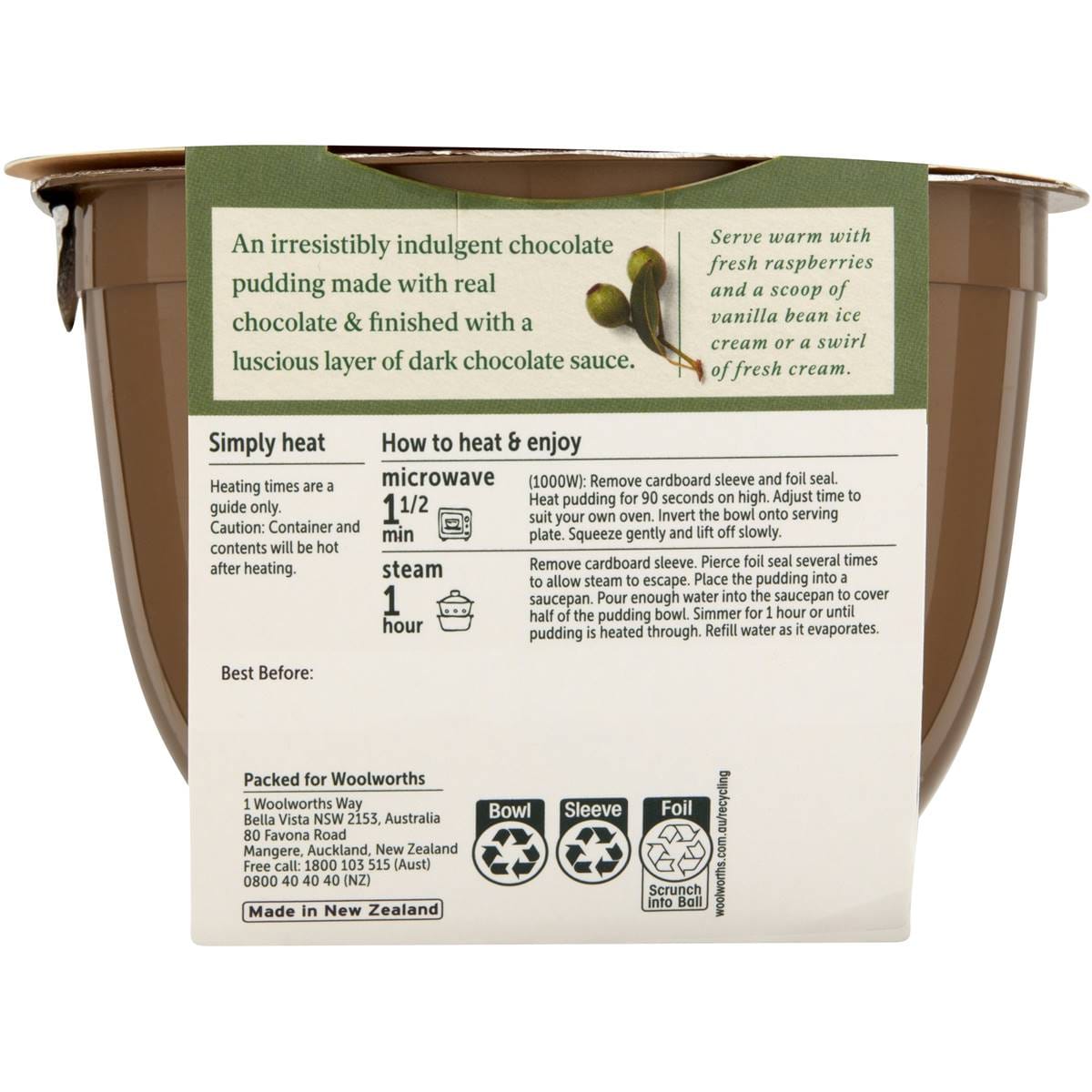 Woolworths Decadent Chocolate Sponge Pudding 500g Woolworths