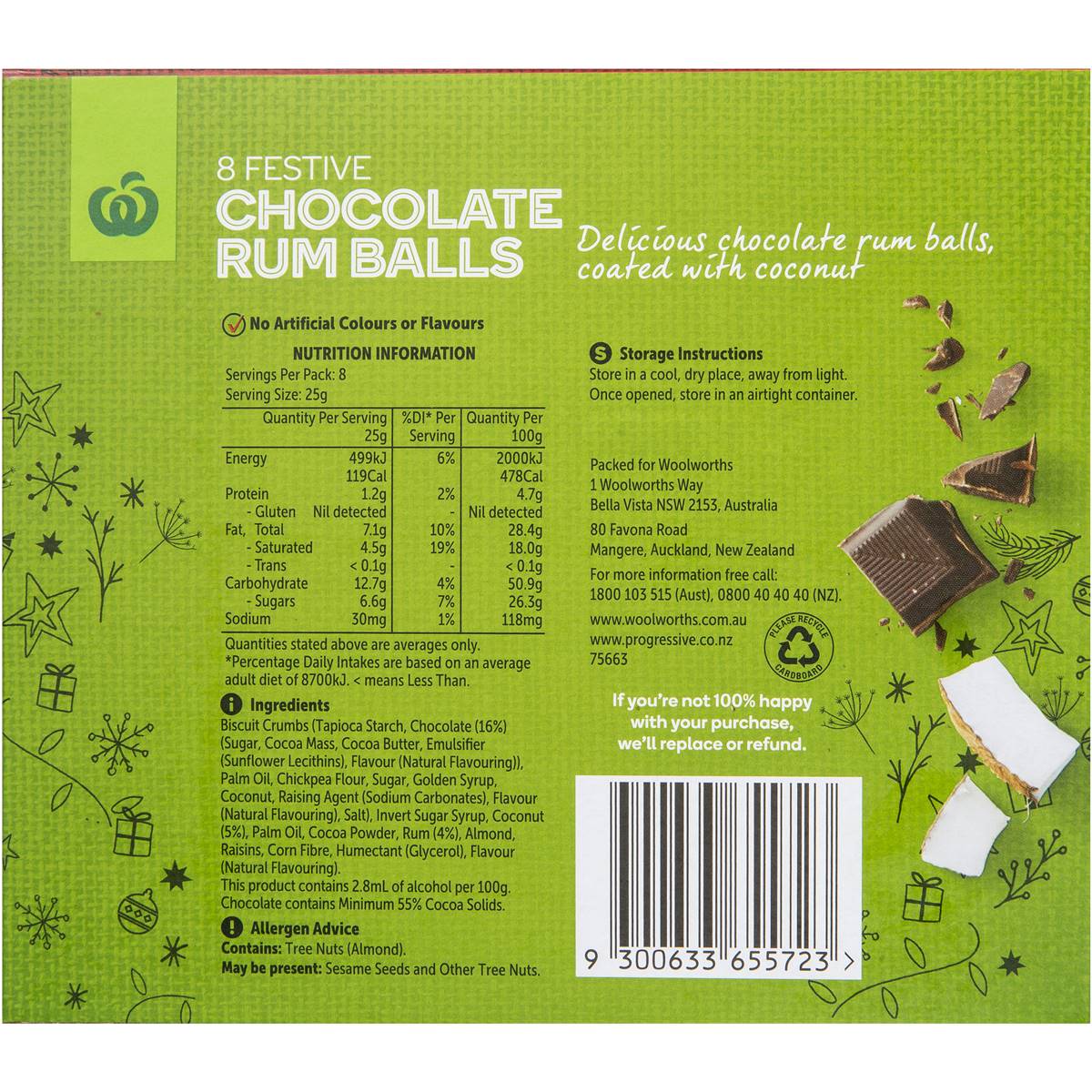 Woolworths Chocolate Rum Balls Gluten Free 8 Pack Woolworths
