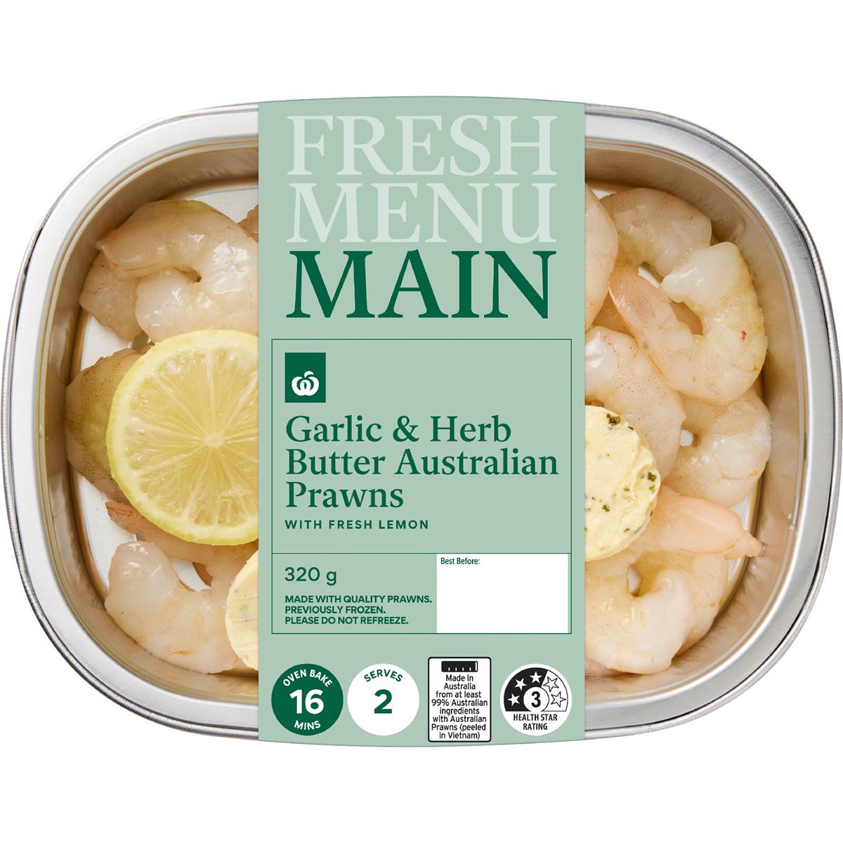 Woolworths Garlic Butter Australian Prawns 320g