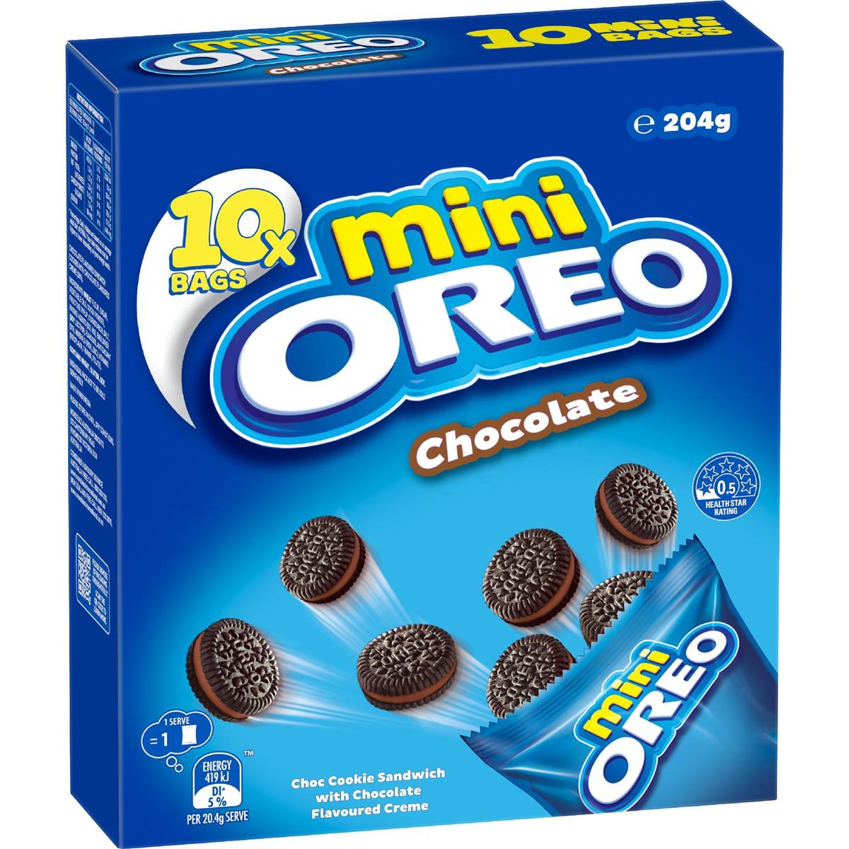 Oreo Mini Cookies Chocolate Bags 10 pack 204g