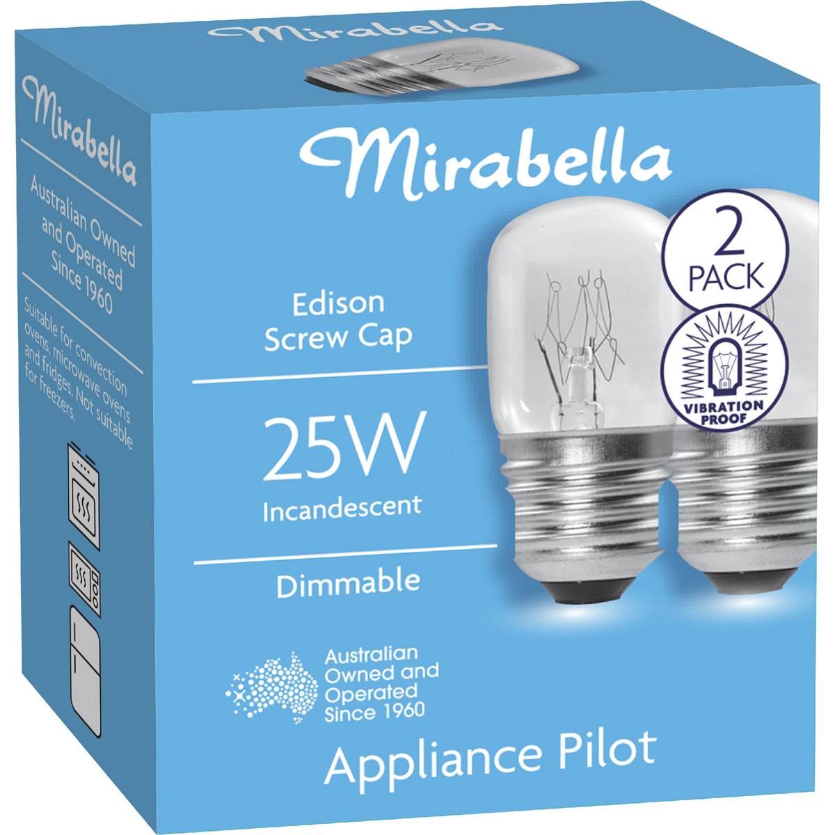 Mirabella Appliance Globe ES 25W 2 pack