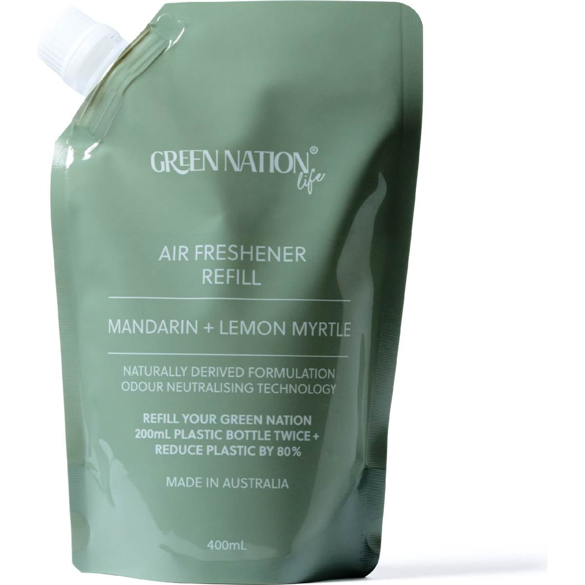 Green Nation Air Freshener Refill Pouch Mandarin & Lemon Myrtle 400mL