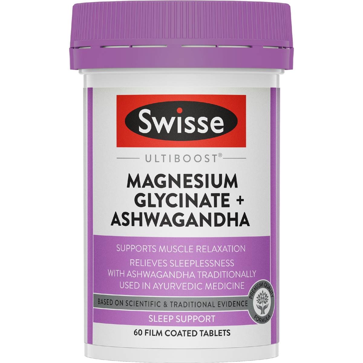Swisse Ultiboost Magnesium Glycinate & Ashwagandha Tablets 60 pack