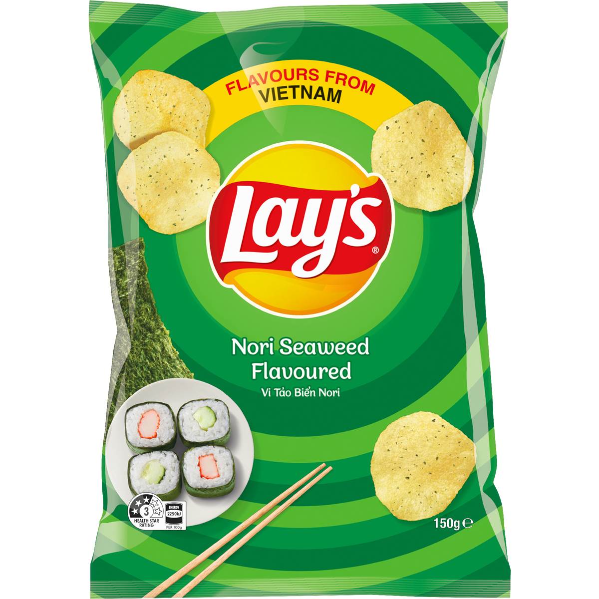 Lay's Thin Potato Chips Nori Seaweed 150g