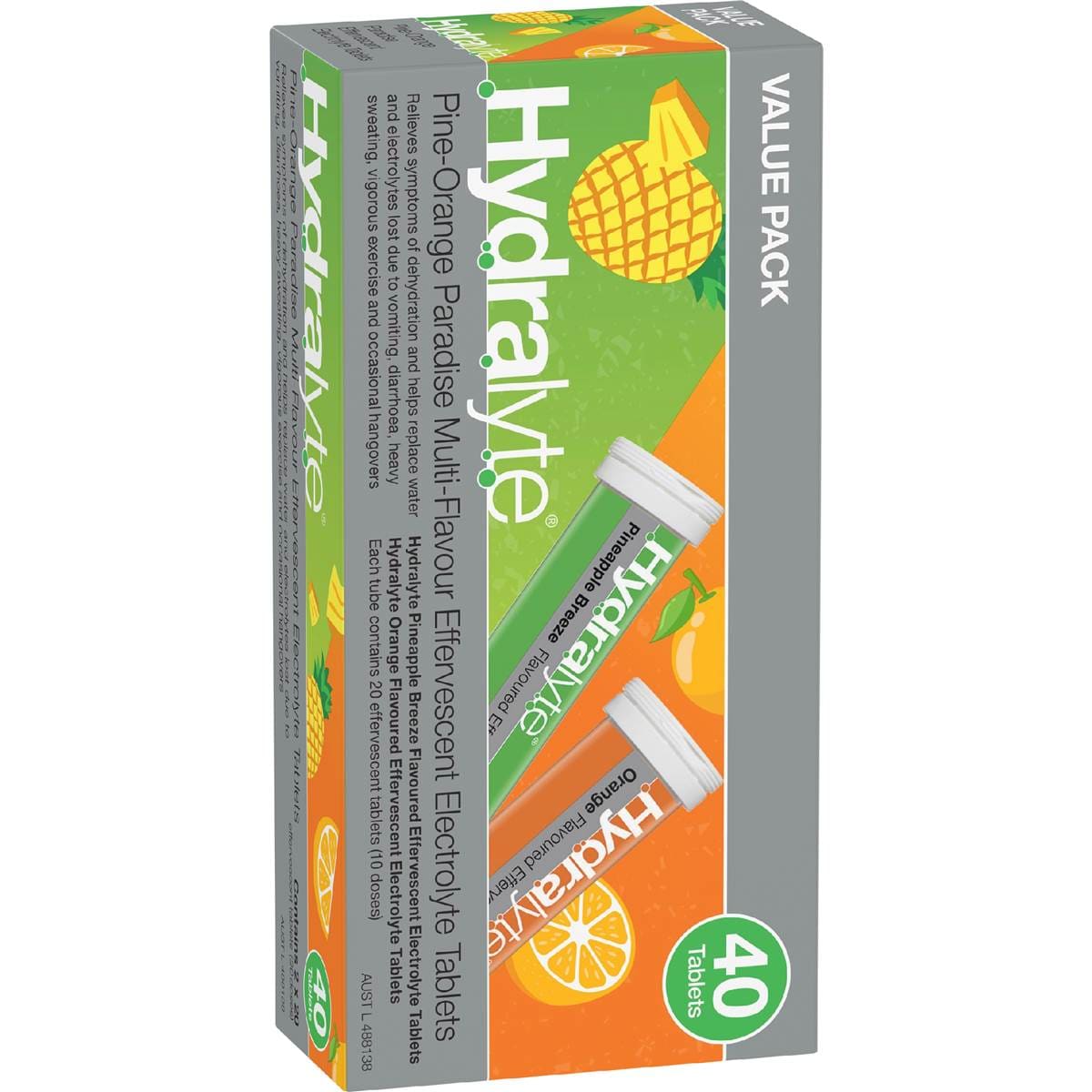 Hydralyte Effervescent Tablets Pine Orange 40 pack