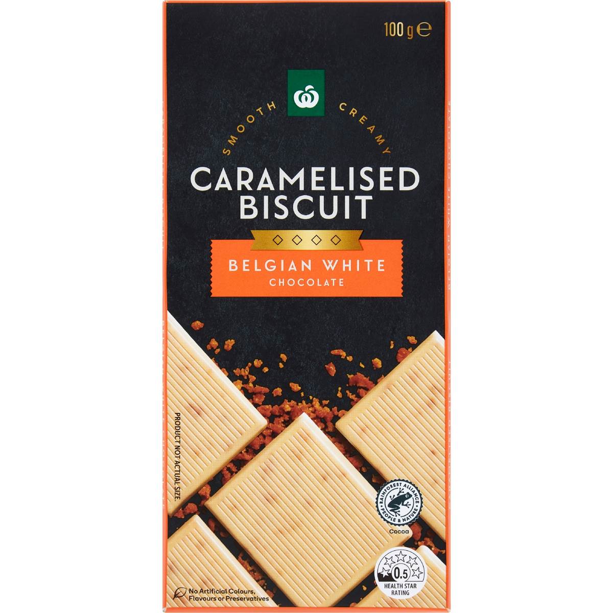 Woolworths Belgian White Chocolate White Chocolate Block 100g