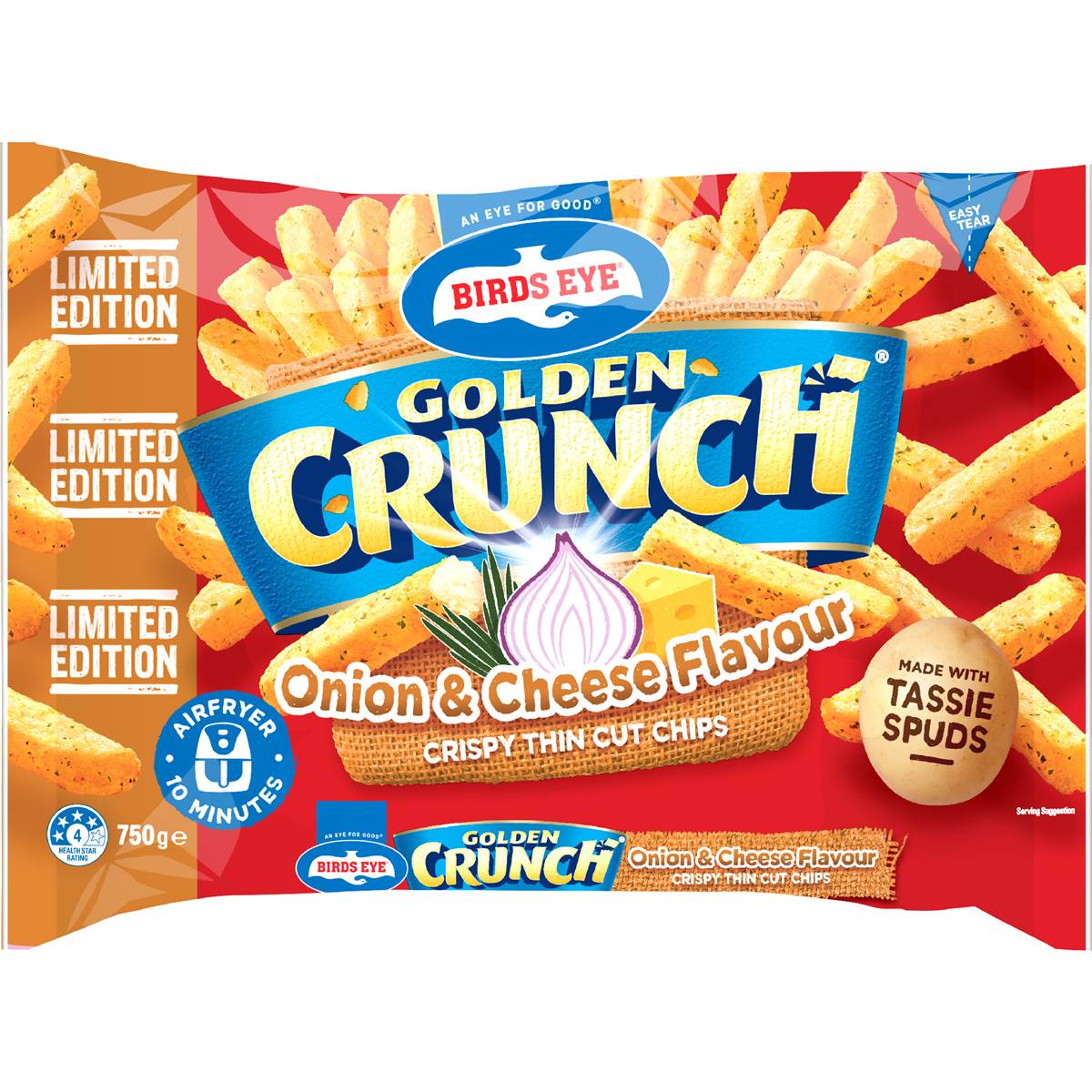 Birds Eye Golden Crunch Onion & Cheese Chips 750g
